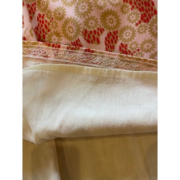 Tibi Pink And Gold Tree Print Cotton Strapless Knee Length Fit And Flare Dress 2 - Picture 6 of 10